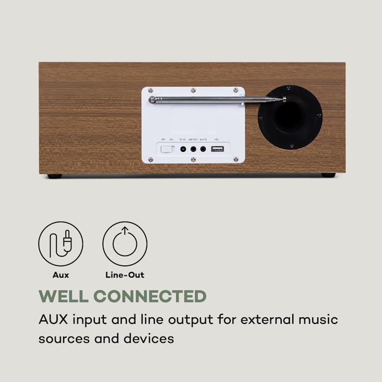 Silver Star Stereo Rádio Internet DAB+/UKW, WiFi, BT, DAB+/UKW, carvalho Carvalho