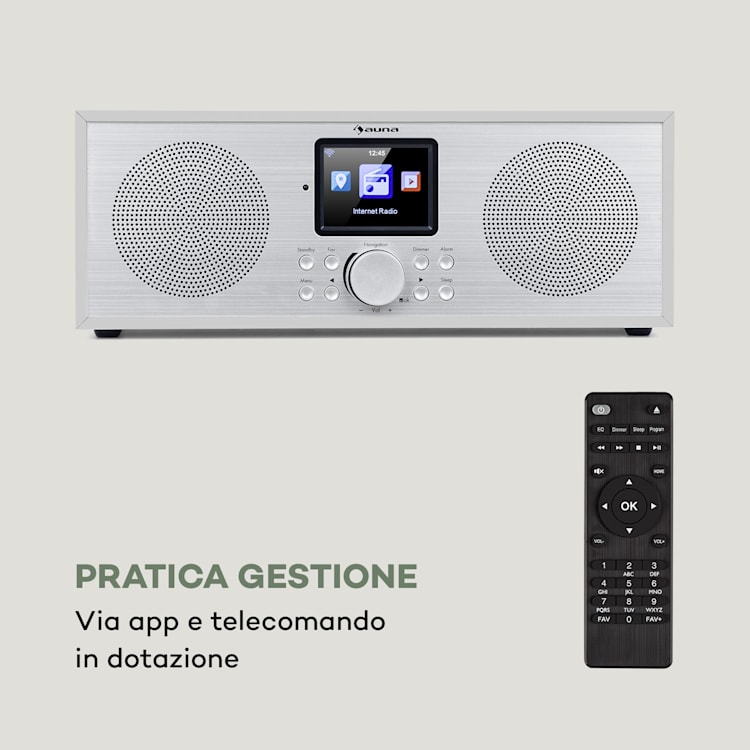 Silver Star Stereo Radio Web,DAB+/FM, WiFi, BT, DAB+/FM, bianco Bianco