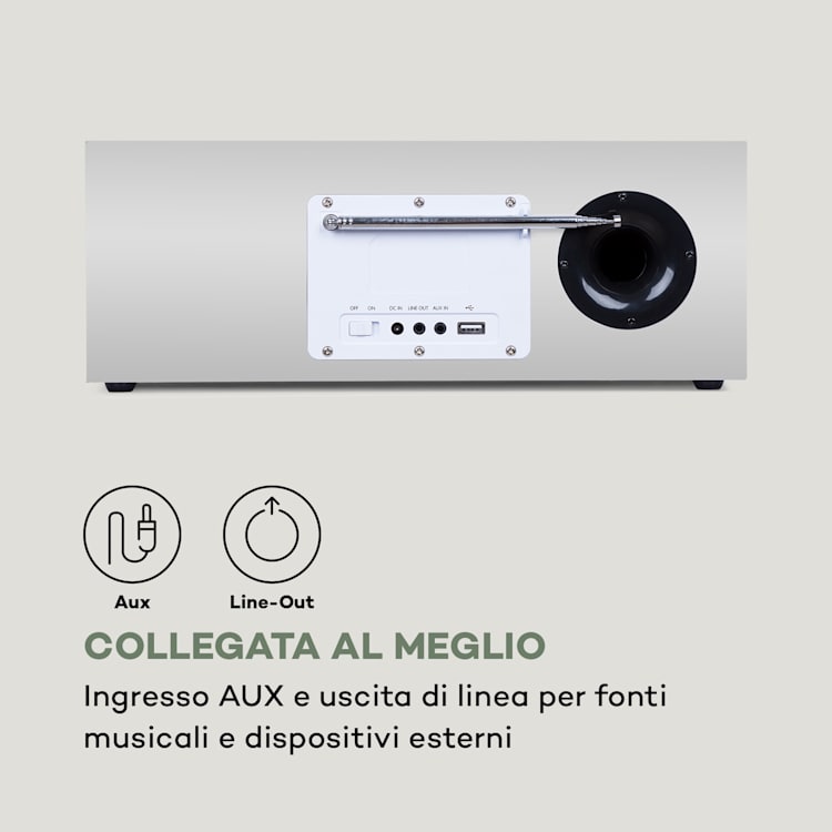Silver Star Stereo Radio Web,DAB+/FM, WiFi, BT, DAB+/FM, bianco Bianco