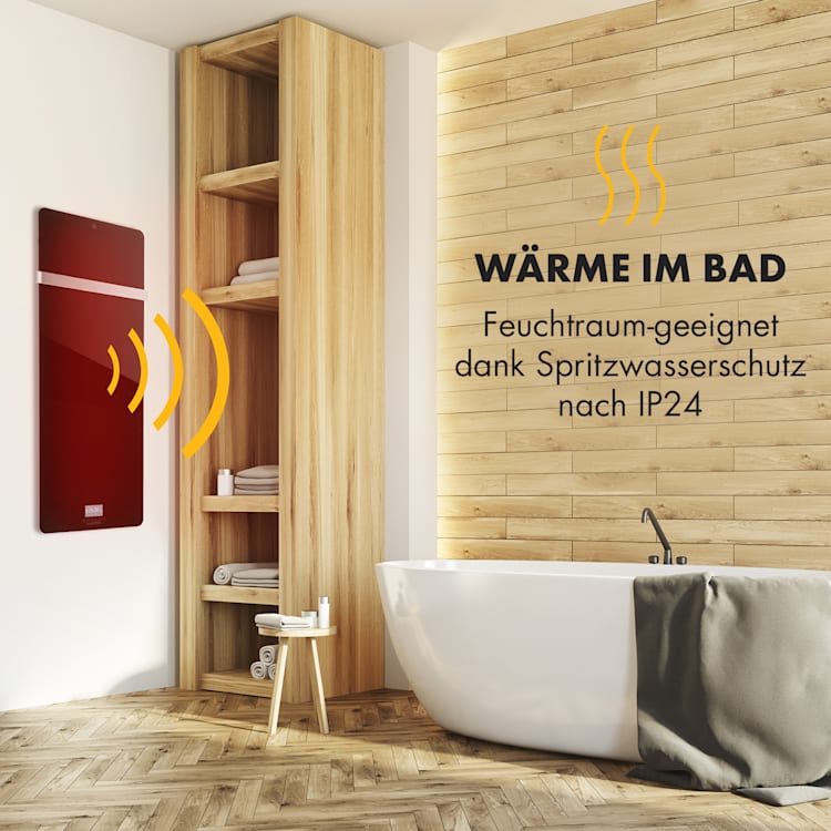 Hot Spot Crystal IR Heizpanel 45x120cm 17m² 850W 5-40°C LED IP24 Schwarz
