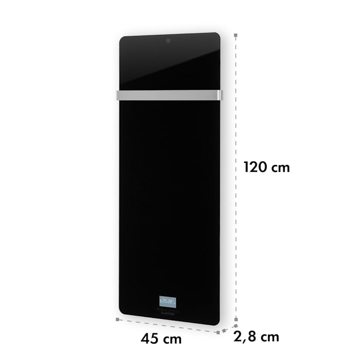 Hot Spot Crystal IR Heating Panel 45x120cm 20m² 850W 5-40 ° C LED IP24 Black Black