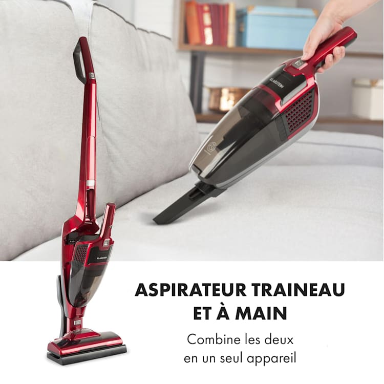 TurboHybrid aspirateur traineau et à main rouge métal Métallique