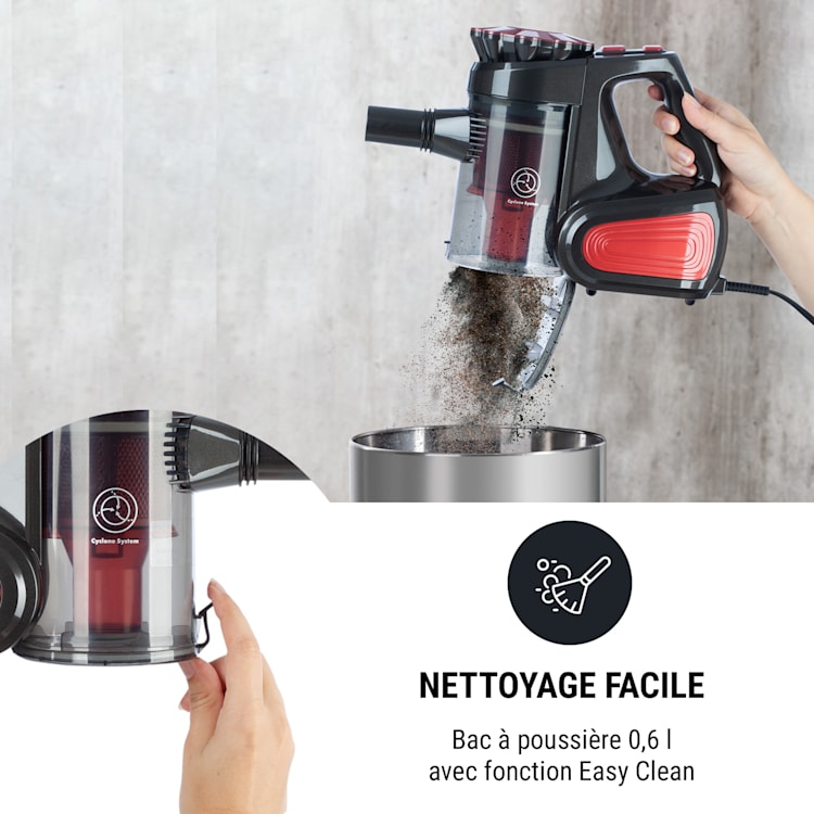 Clean Turbo cykloon-handstofzuiger 600W multicyclonic system rood