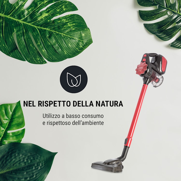 CleanTurbo Aspirapolvere Ciclonico manuale, 600 W, Sistema MultiCyclonic, rosso