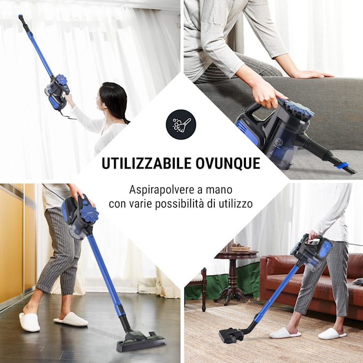 CleanTurbo Aspirapolvere Ciclonico manuale, 600 W, Sistema MultiCyclonic, blu