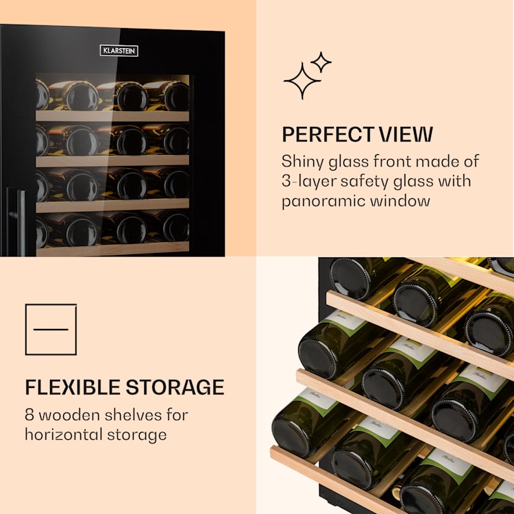 Barossa 77 Duo wijnkoelkast 2 zones 191 liter 77 flessen touch led zwart 2 koelzones | 77 flessen