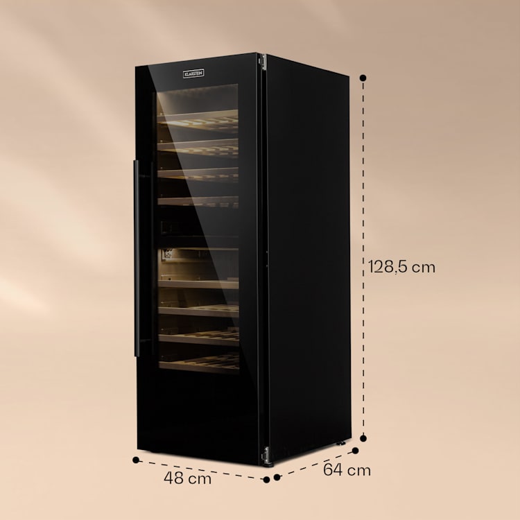 Barossa 77 Duo Weinkühlschrank 2 Zonen 191 L 77 Fl. Touch LED schwarz