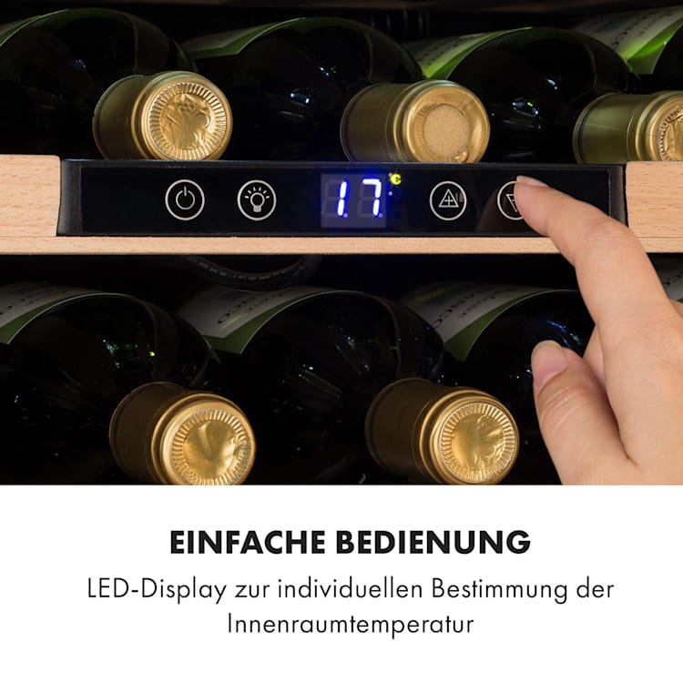 Vinsider 24 Built-In Uno Onyx Einbau-Weinkühlschrank 24 Flaschen 57 L Schwarz