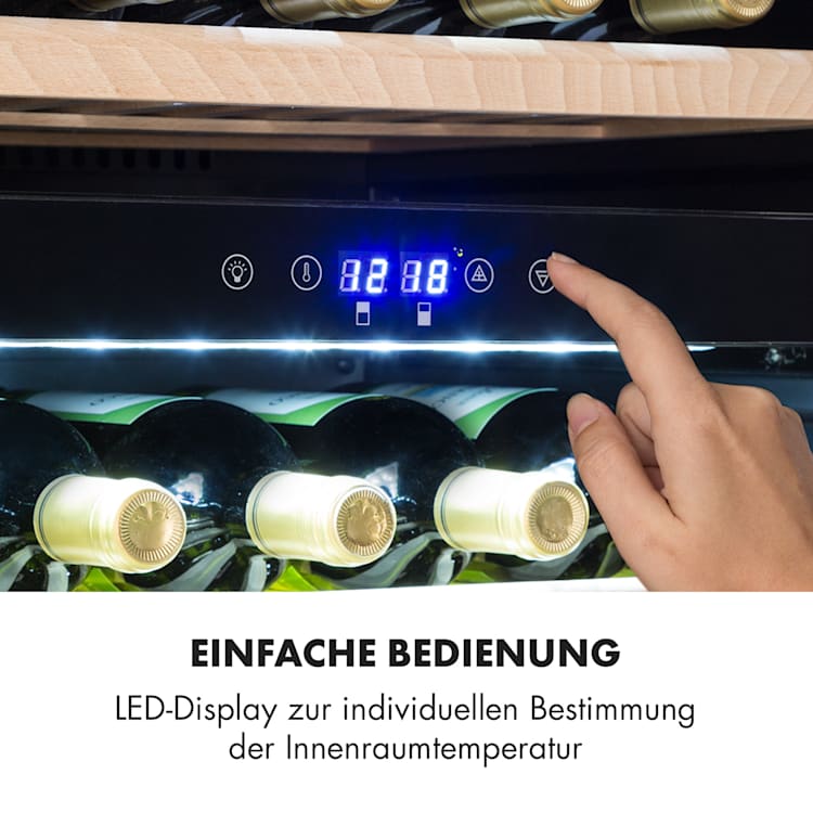 Vinsider 41 Built-in Duo Onyx Einbau-Weinkühlschrank 41 Fl 2 Zonen Schwarz