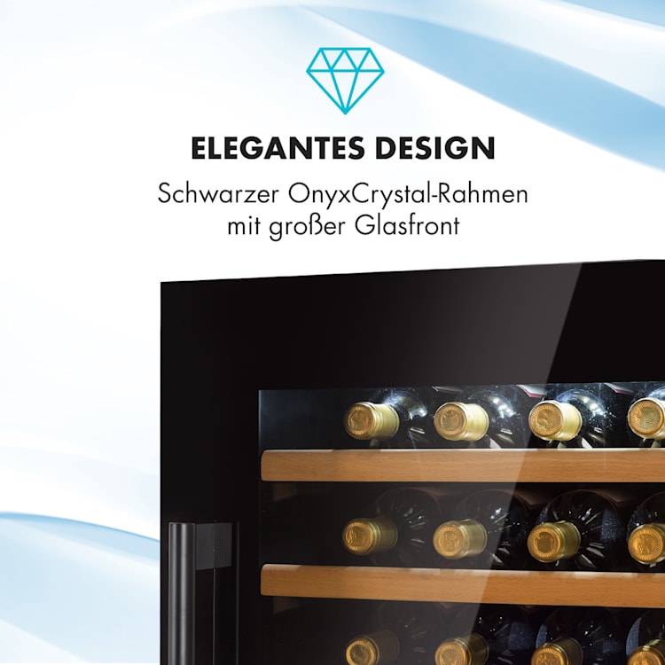 Vinsider 41 Built-in Duo Onyx Einbau-Weinkühlschrank 41 Fl 2 Zonen Schwarz