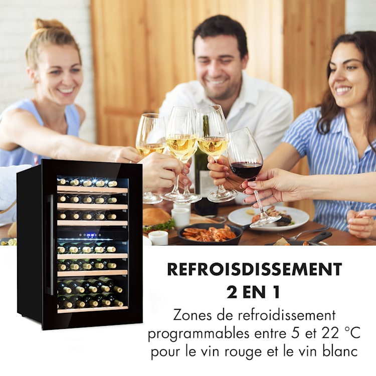 35 flessen | 2 koelzones | Zwart