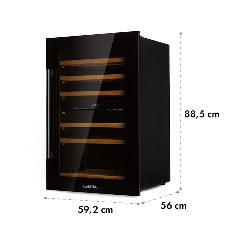 Vinsider 41 Built-in Duo Onyx Edition Einbau-Weinkühlschrank 41 Flaschen 2 Zonen Schwarz