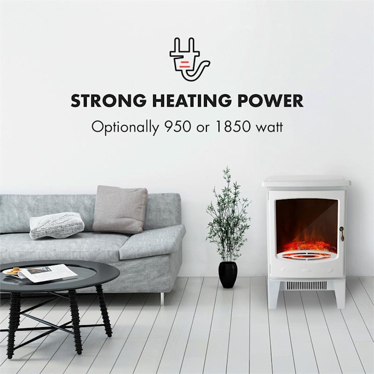 Meran, elektrický krb, 950/1850 W, InstaFire, stmievateľný, biely Biela