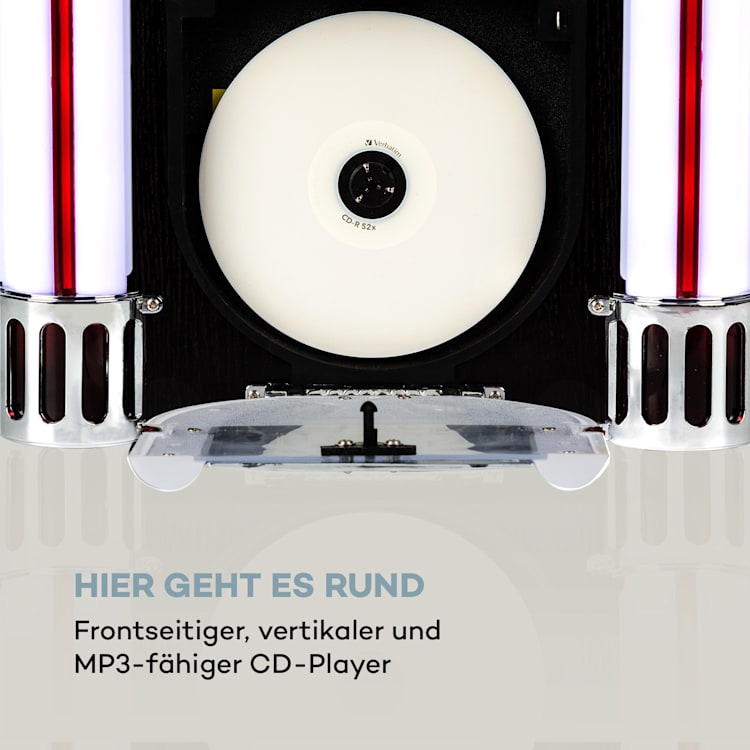 Arizona Jukebox, BT, UKW-Radio, USB, SD, MP3, CD-Player, schwarz