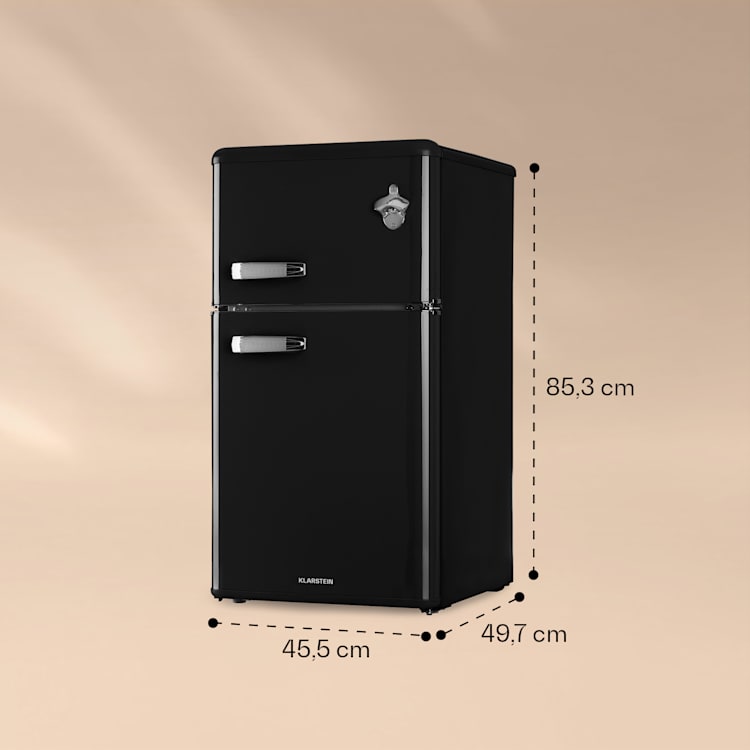 Irene, retro chladnička s mrazničkou, 61 l chladnička, 24 l mraznička, červená Čierna