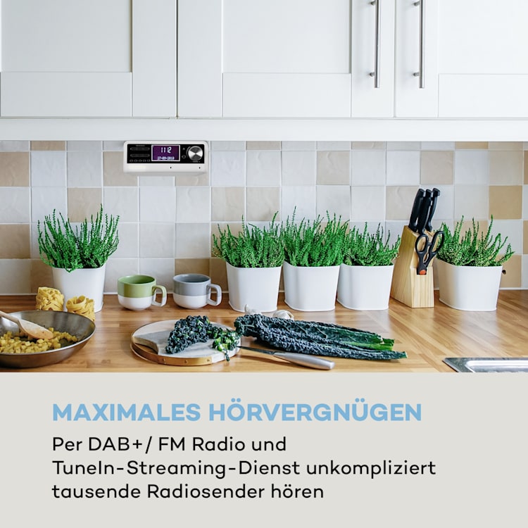 Intelligence DAB+ Küchenradio, Alexa-VoiceControl, Spotify, BT, weiß Weiß