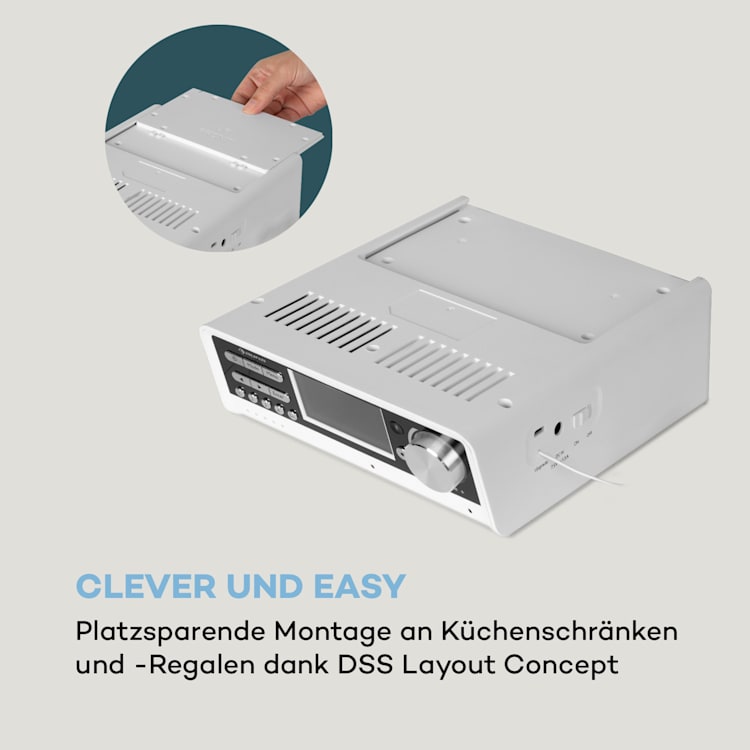 Intelligence DAB+ Küchenradio, Alexa-VoiceControl, Spotify, BT, weiß Weiß
