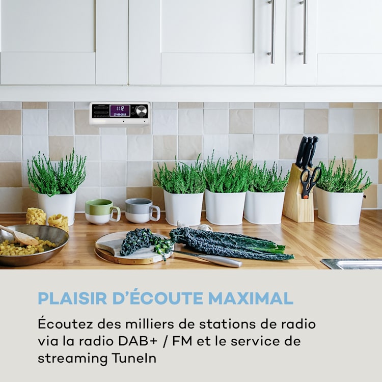 Intelligence Radio de cuisine DAB+, Alexa VoiceControl, Spotify, Bluetooth - blanche Blanc