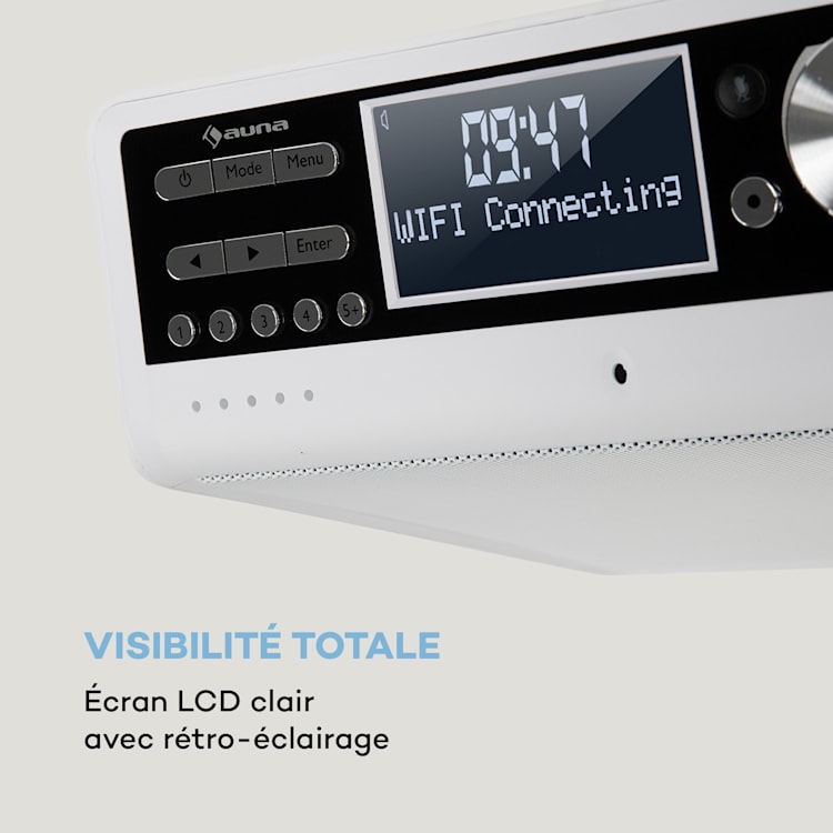 Intelligence Radio de cuisine DAB+, Alexa VoiceControl, Spotify, Bluetooth - blanche Blanc