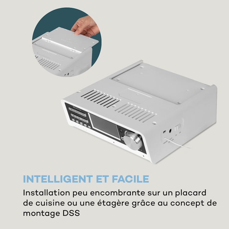 Intelligence Radio de cuisine DAB+, Alexa VoiceControl, Spotify, Bluetooth - blanche Blanc