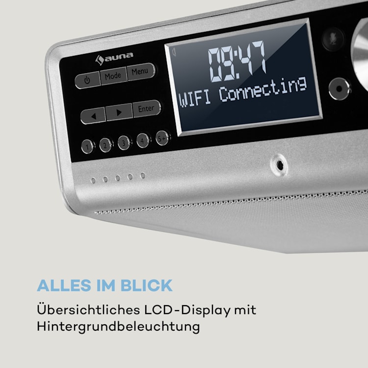 Intelligence DAB+ Küchenradio, Alexa-VoiceControl, Spotify, BT, silber Silber