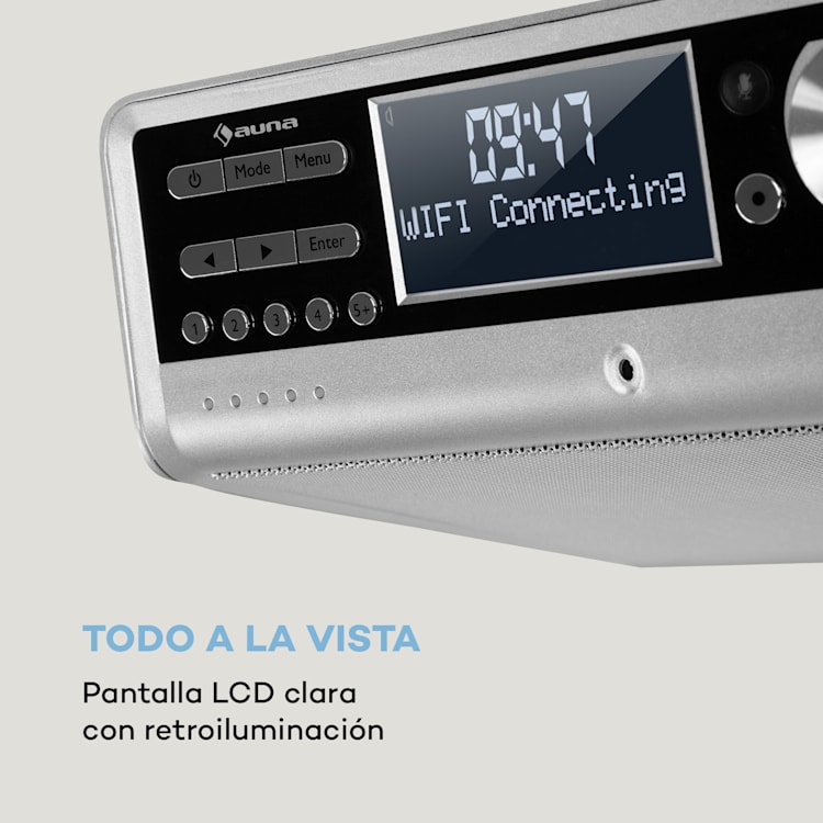 Intelligence DAB+ Radio de cocina Control de voz Alexa Spotify BT Plateado Plata