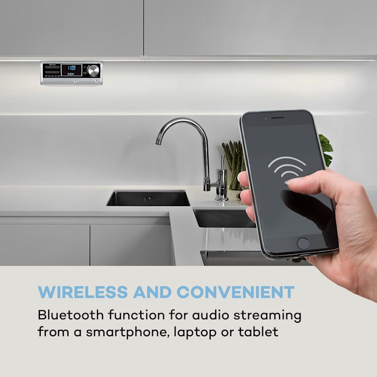 Intelligence DAB+ Küchenradio, Alexa-VoiceControl, Spotify, BT, silber Silber