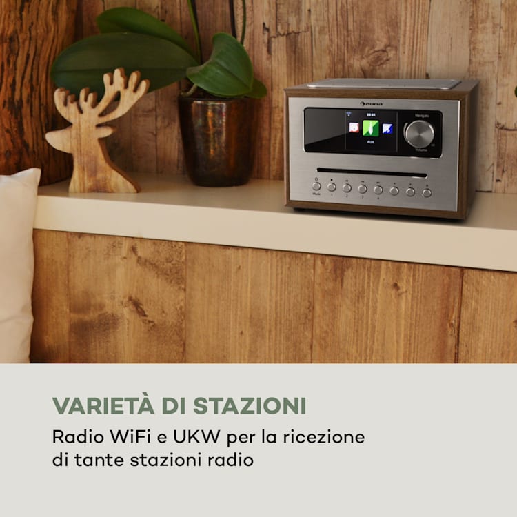 Silver Star CD Cube Radio Bluetooth HCC Display wood brown Marrone
