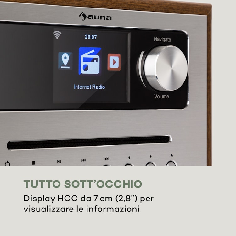 Silver Star CD Cube Radio Bluetooth HCC Display wood brown Marrone