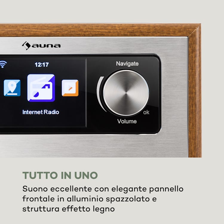 Silver Star CD Cube Radio Bluetooth HCC Display wood brown Marrone