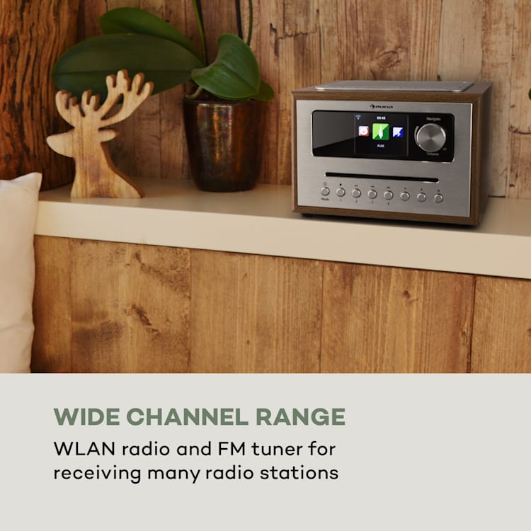 Silver Star CD cube radio bluetooth HCC display wood bruin