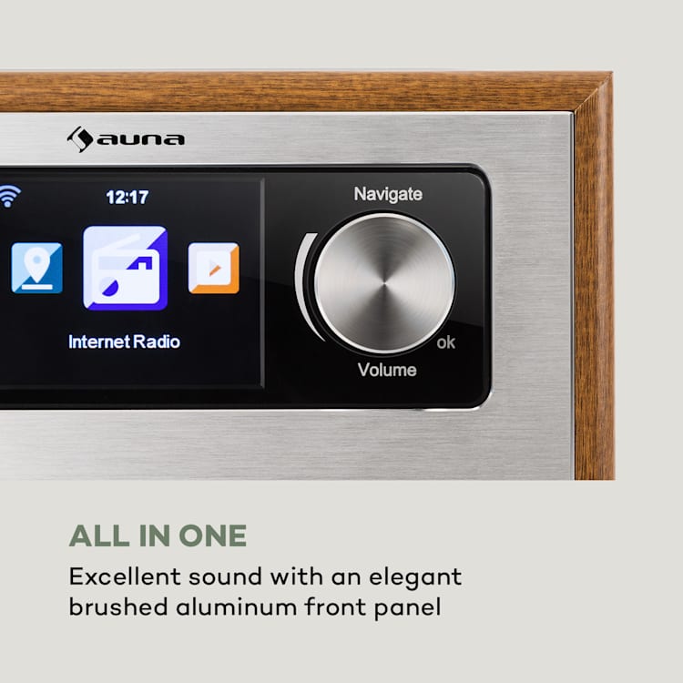 Silver Star CD cube radio bluetooth HCC display wood bruin