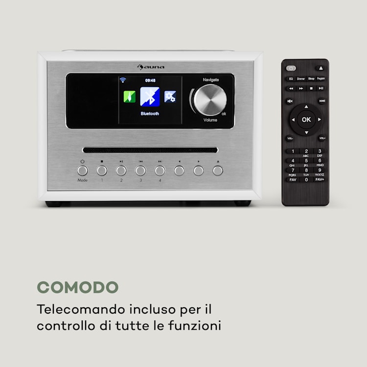 Silver Star CD Cube Radio Bluetooth HCC Display bianco Bianco