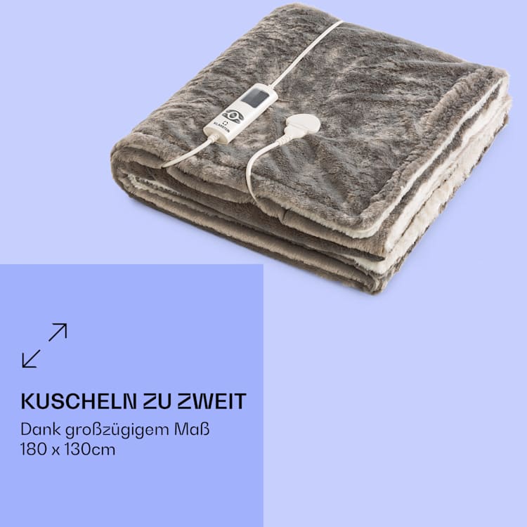 Dr. Watson SuperSoft Heizdecke 120 W 180 x 130 cm Teddy-Plüsch Creme