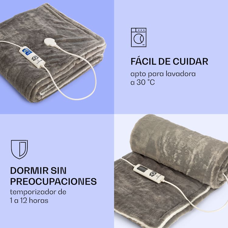 Dr. Watson XXL SuperSoft Manta eléctrica 160W 180x130 cm Felpa Crema