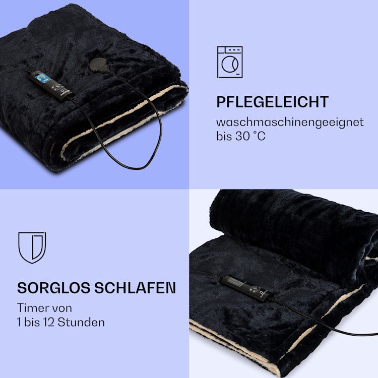 Dr. Watson SuperSoft Heizdecke 120 W 180 x 130 cm Teddy-Plüsch Beige