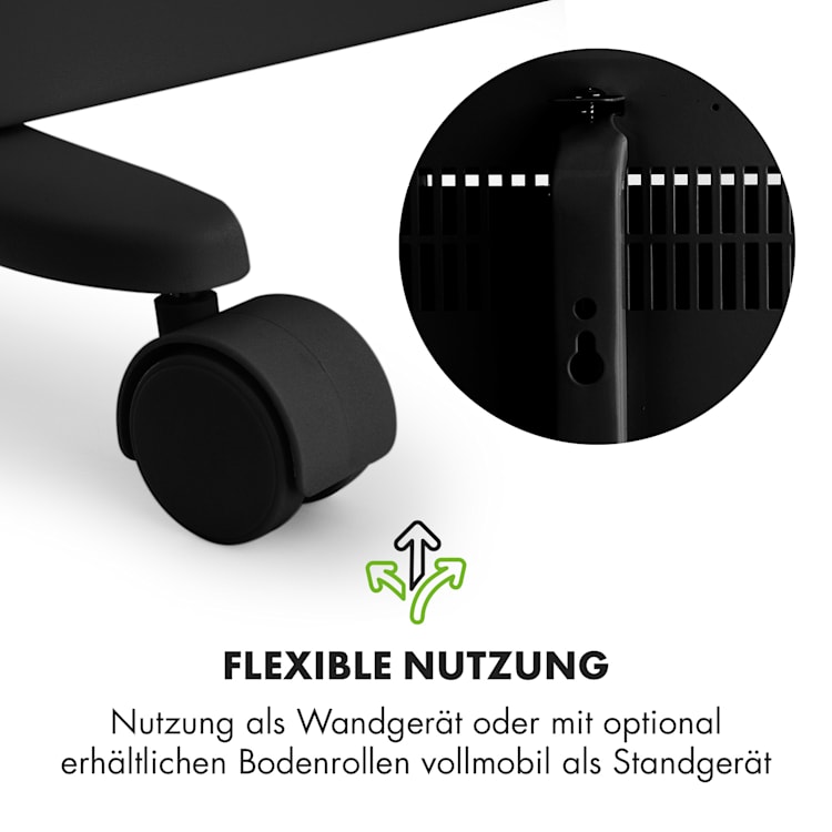 Hot Spot Slimcurve Heizgerät 80x40cm 40m² 2000W 5-40°C LED IP24 schwarz Schwarz