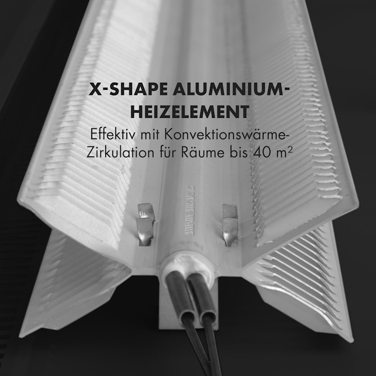 Hot Spot Slimcurve Heizgerät 80x40cm 40m² 2000W 5-40°C LED IP24 schwarz Schwarz