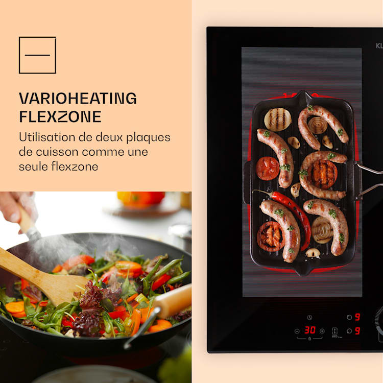 Delicatessa 60 inbouwkookplaat inductie 4 zones 7000W glaskeramiek Zwart