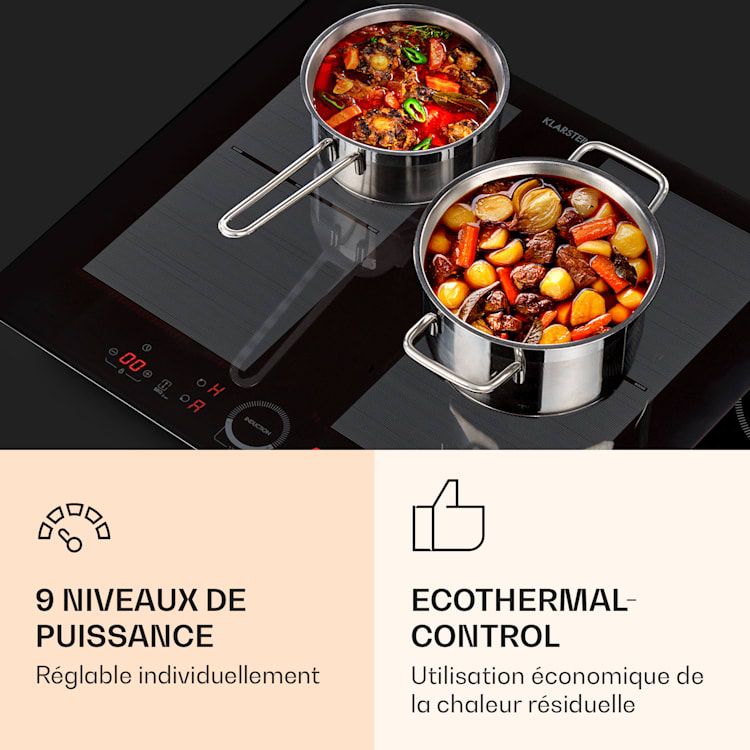 Delicatessa 60 inbouwkookplaat inductie 4 zones 7000W glaskeramiek Zwart