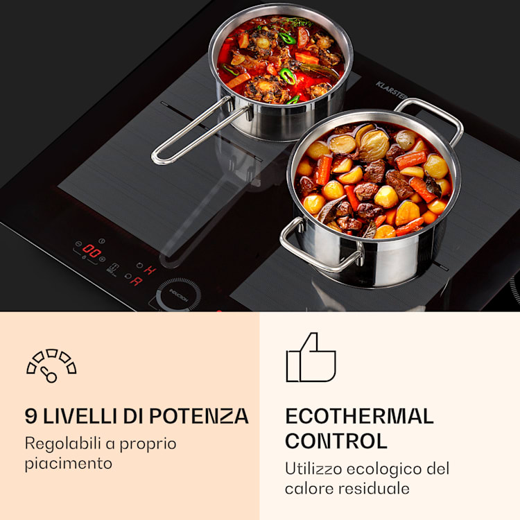 Delicatessa 60 - Piano cottura a induzione da incasso, 4 zone, 7000 W, vetroceramica Nero
