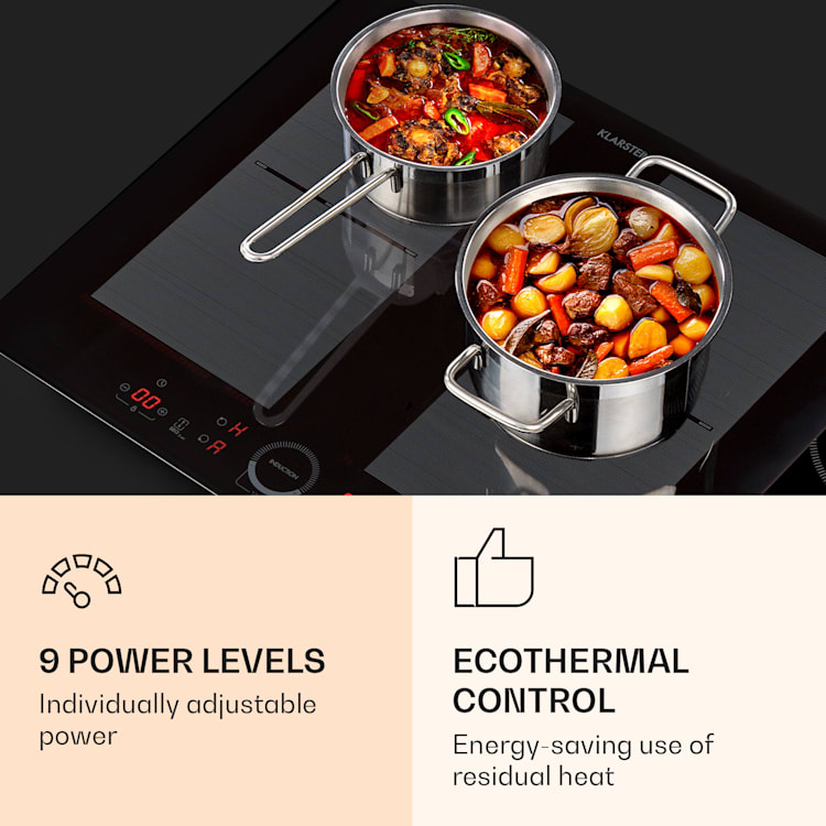 Delicatessa 60 Inbyggnadshäll induktion 4 zoner 7000W glaskeramik Svart
