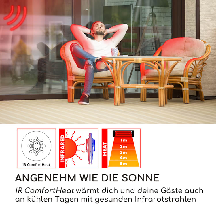 Heat Guard Reflex Heizstrahler 1800W IP65 Timer Fernbedienung