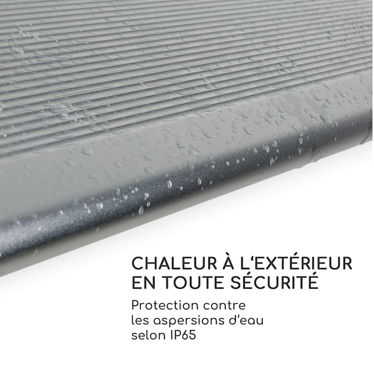 Heat Guard Reflex Radiateur 1800W  IP55 Minuterie Télécommande - argent