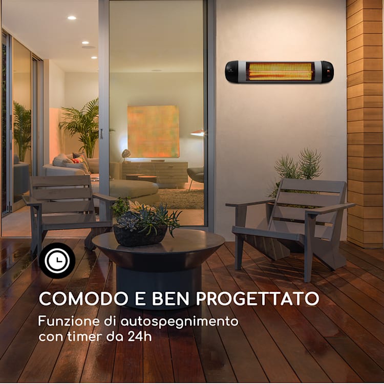 Rising Sun Zenith Radiatore 2500W IP34 Telecomando argento Rising Sun Zenith