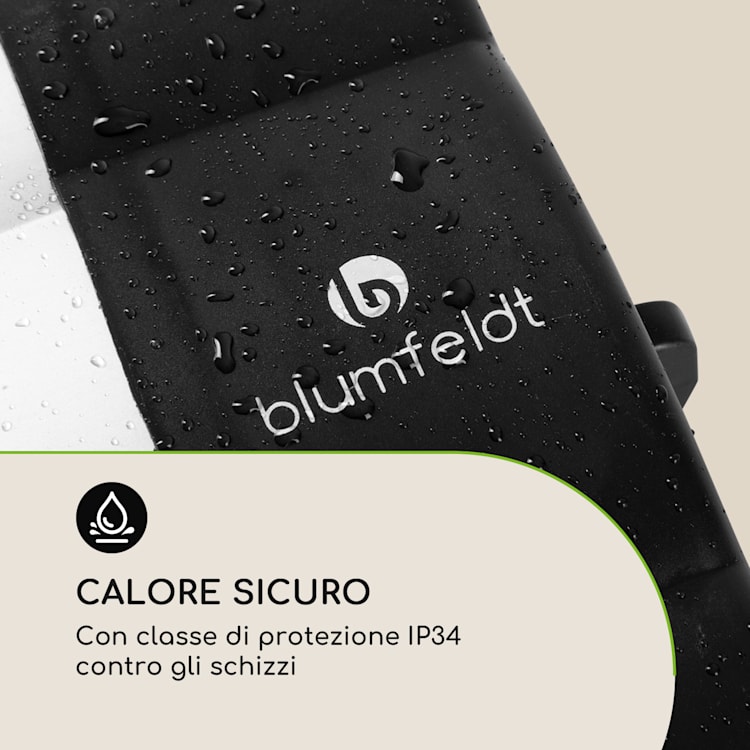 Rising Sun Mono Irradiatore di Calore 2500W IP34 Regolabile In Altezza Argento Rising Sun Mono