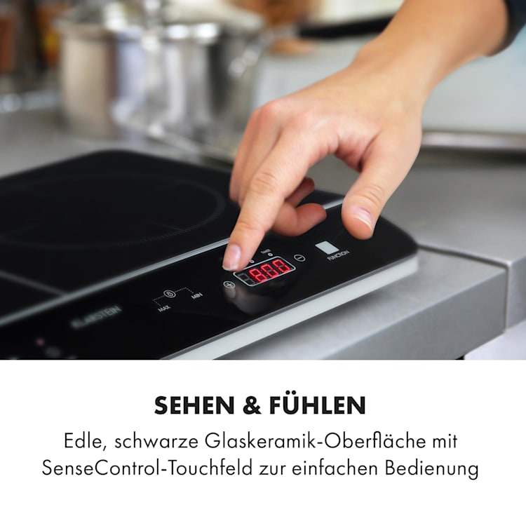 VariCook Neo Induktions-Doppelkochfeld 3500W SenseControl Glaskeramik 2 | Schwarzes Glas