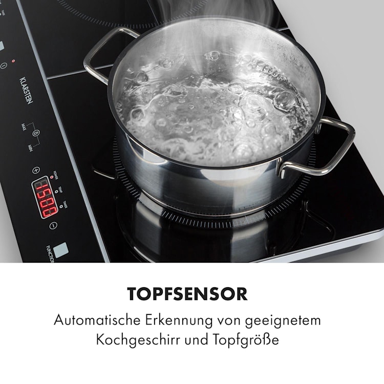 VariCook Neo Induktions-Doppelkochfeld 3500W SenseControl Glaskeramik 2 | Schwarzes Glas