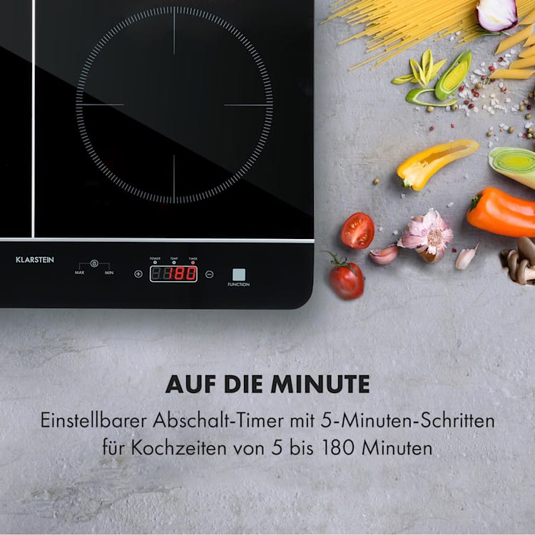 VariCook Neo Induktions-Doppelkochfeld 3500W SenseControl Glaskeramik 2 | Schwarzes Glas