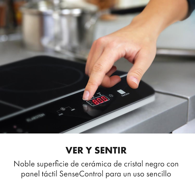 VariCook Neo Doble fogón de inducción de 3500W SenseControl Vitrocerámica 2 | Vidrio Negro